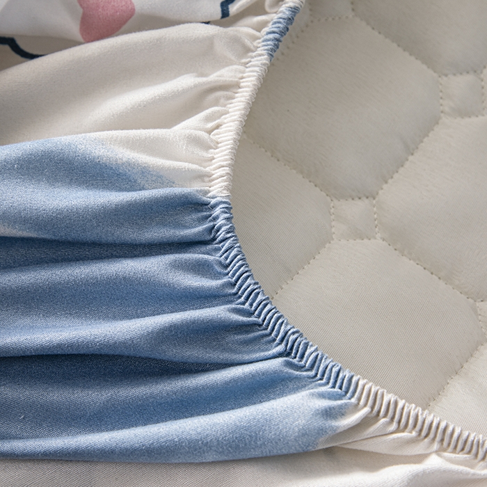 91家纺网 家纺一手货源 找家纺 暖季 2025新款印花磨毛夹棉床笠 心动小兔