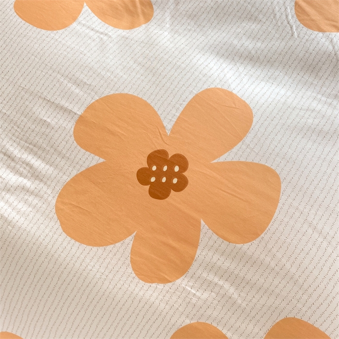 91家纺网 家纺一手货源 找家纺 多品家纺 2023新款13070全棉单被套暗线 花香爱恋-黄