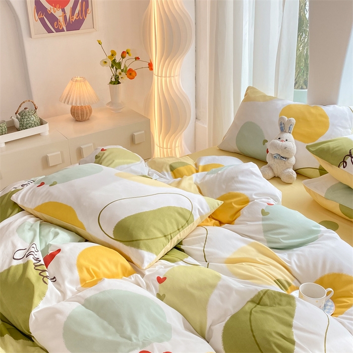 91家纺网 家纺一手货源 找家纺 多品家纺 2023新款13070全棉单被套暗线 绿果石