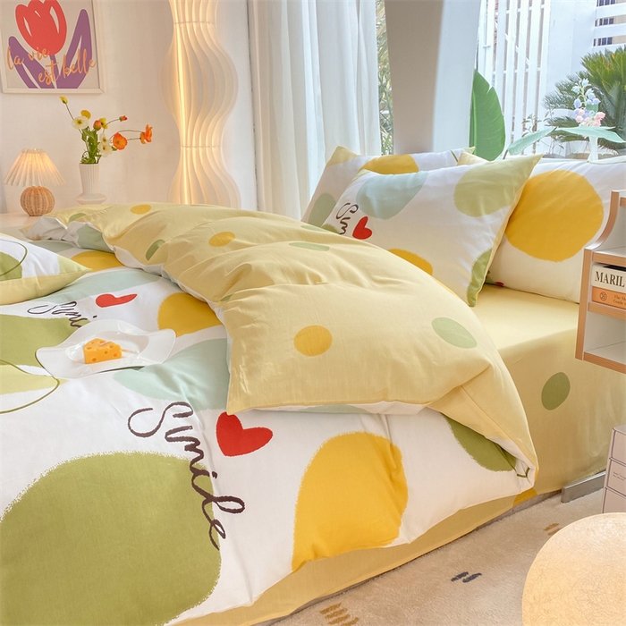 91家纺网 家纺一手货源 找家纺 多品家纺 2023新款13070全棉单被套暗线 绿果石