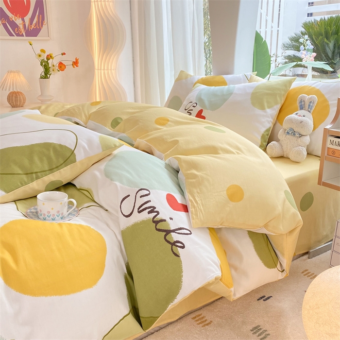 91家纺网 家纺一手货源 找家纺 多品家纺 2023新款13070全棉单被套暗线 绿果石