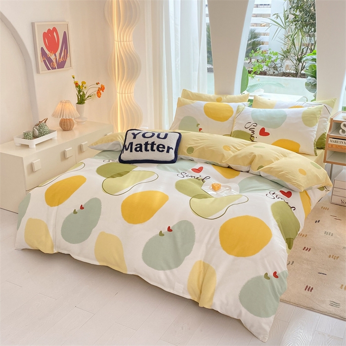 91家纺网 家纺一手货源 找家纺 多品家纺 2023新款13070全棉单被套暗线 绿果石