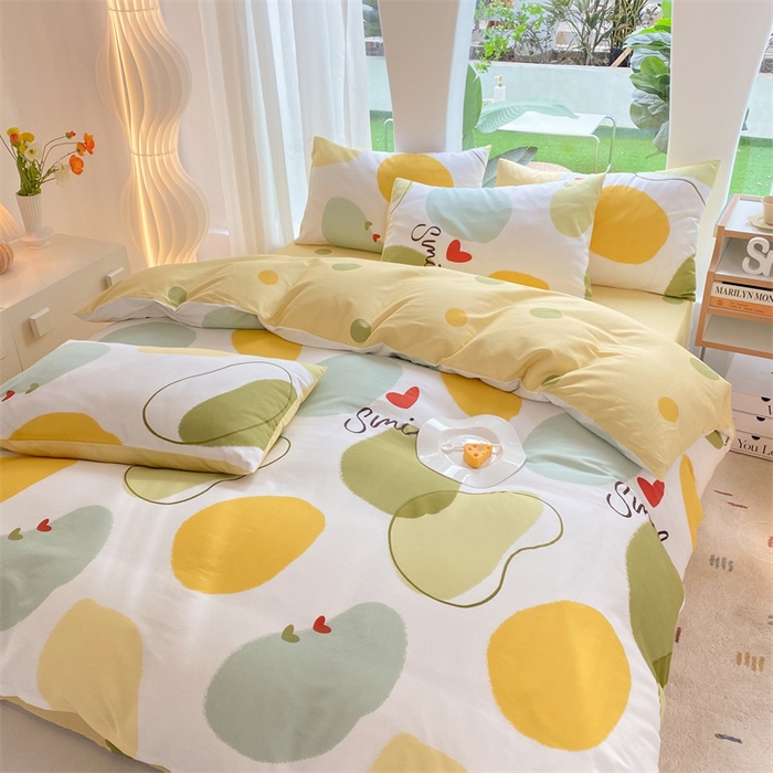 91家纺网 家纺一手货源 找家纺 多品家纺 2023新款13070全棉单被套暗线 绿果石