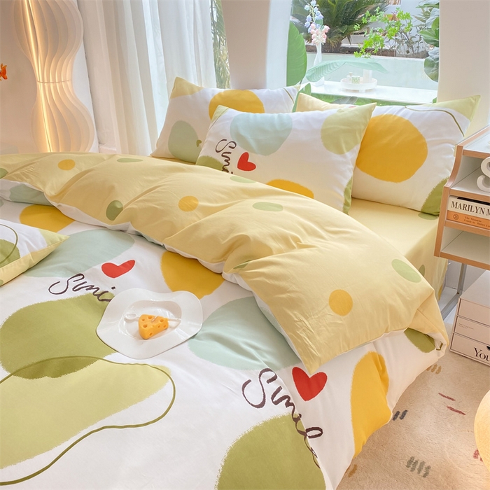 91家纺网 家纺一手货源 找家纺 多品家纺 2023新款13070全棉单被套暗线 绿果石