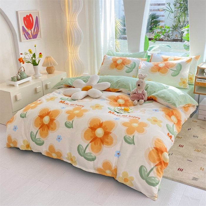 91家纺网 家纺一手货源 找家纺 多品家纺 2023新款13070全棉单被套暗线 梦幻花朵