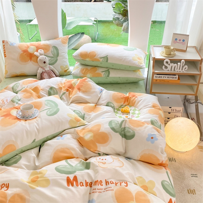 91家纺网 家纺一手货源 找家纺 多品家纺 2023新款13070全棉单被套暗线 梦幻花朵