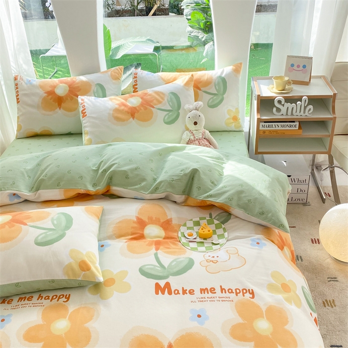 91家纺网 家纺一手货源 找家纺 多品家纺 2023新款13070全棉单被套暗线 梦幻花朵