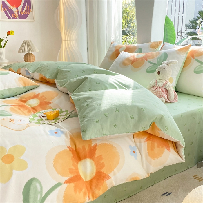 91家纺网 家纺一手货源 找家纺 多品家纺 2023新款13070全棉单被套暗线 梦幻花朵