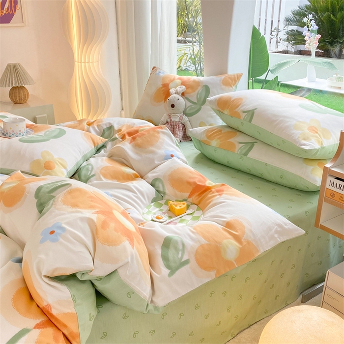 91家纺网 家纺一手货源 找家纺 多品家纺 2023新款13070全棉单被套暗线 梦幻花朵