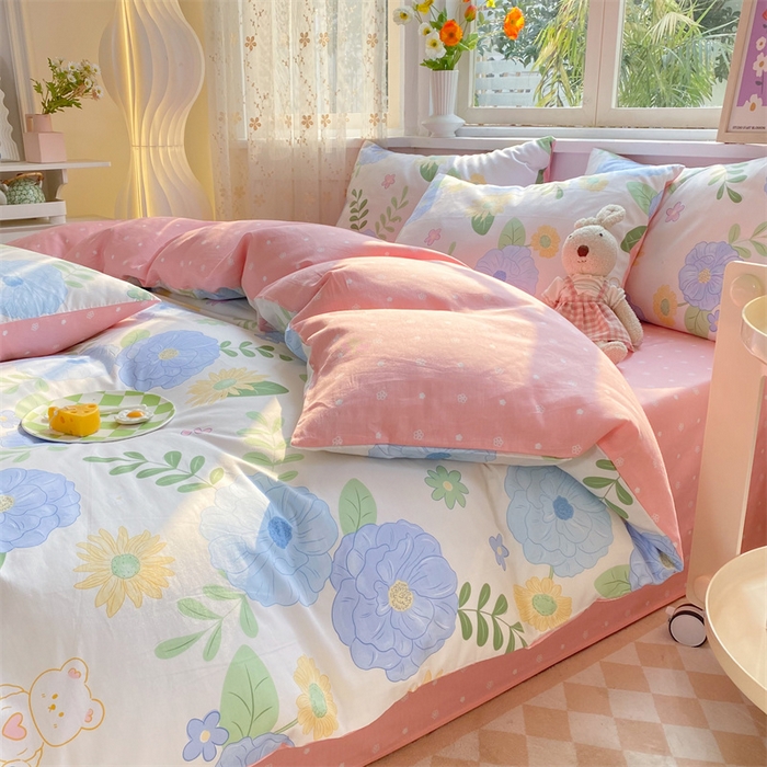 91家纺网 家纺一手货源 找家纺 多品家纺 2023新款13070全棉单被套暗线 温婉佳人