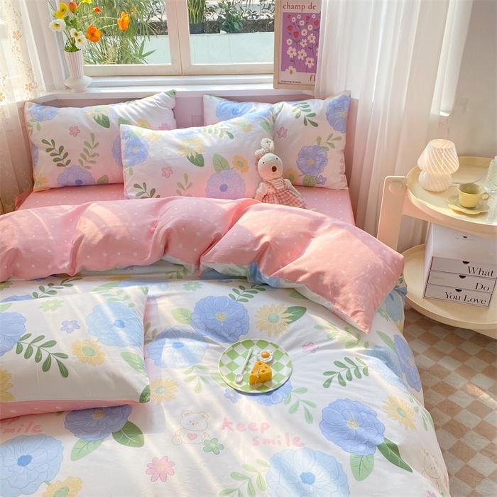 91家纺网 家纺一手货源 找家纺 多品家纺 2023新款13070全棉单被套暗线 温婉佳人