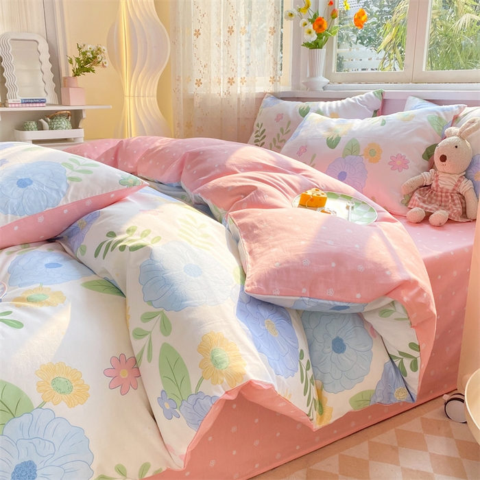 91家纺网 家纺一手货源 找家纺 多品家纺 2023新款13070全棉单被套暗线 温婉佳人