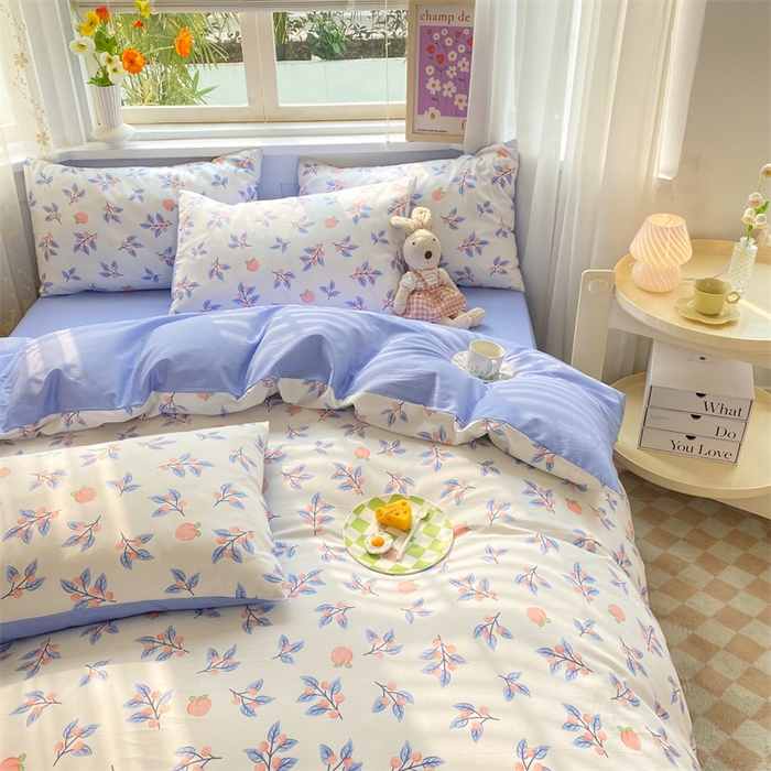 91家纺网 家纺一手货源 找家纺 多品家纺 2023新款13070全棉单被套暗线 鲜果园