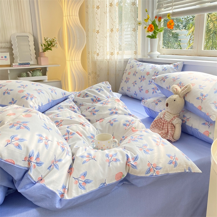 91家纺网 家纺一手货源 找家纺 多品家纺 2023新款13070全棉单被套暗线 鲜果园