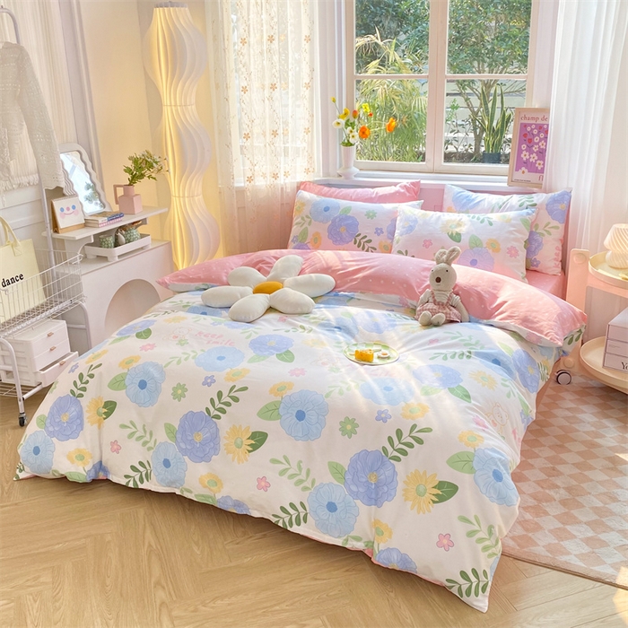 91家纺网 家纺一手货源 找家纺 多品家纺 2023新款13070全棉单被套暗线 温婉佳人