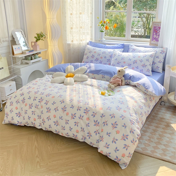 91家纺网 家纺一手货源 找家纺 多品家纺 2023新款13070全棉单被套暗线 鲜果园