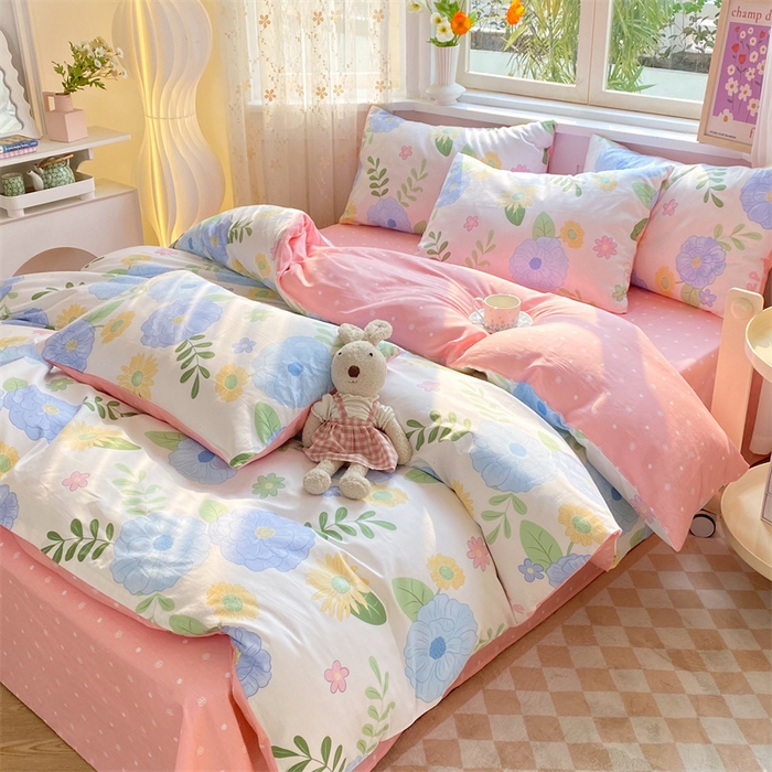 91家纺网 家纺一手货源 找家纺 多品家纺 2023新款13070全棉单被套暗线 温婉佳人