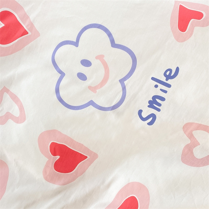 91家纺网 家纺一手货源 找家纺 多品家纺 2023新款13070全棉单被套暗线 小心愿