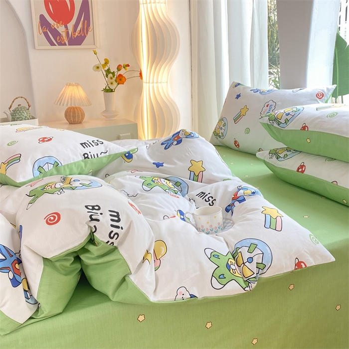 91家纺网 家纺一手货源 找家纺 多品家纺 2023新款13070全棉单被套暗线 宇宙超人