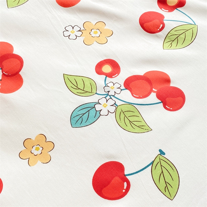 91家纺网 家纺一手货源 找家纺 多品家纺 2023新款13070全棉单被套暗线 樱桃乐园