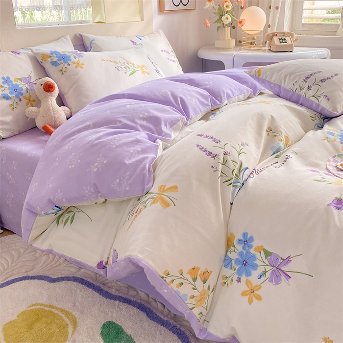 91家纺网 家纺一手货源 找家纺 多品家纺 2023新款13070全棉单被套暗线 悦动心妍