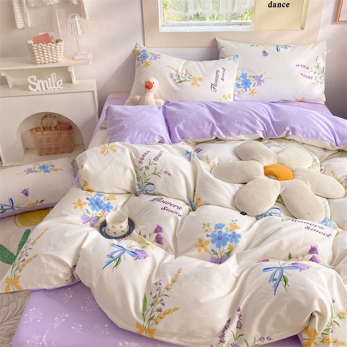 91家纺网 家纺一手货源 找家纺 多品家纺 2023新款13070全棉单被套暗线 悦动心妍