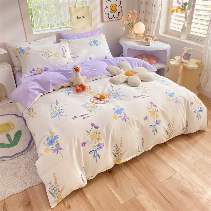 91家纺网 家纺一手货源 找家纺 多品家纺 2023新款13070全棉单被套暗线 悦动心妍