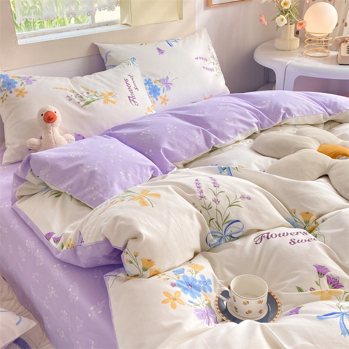 91家纺网 家纺一手货源 找家纺 多品家纺 2023新款13070全棉单被套暗线 悦动心妍