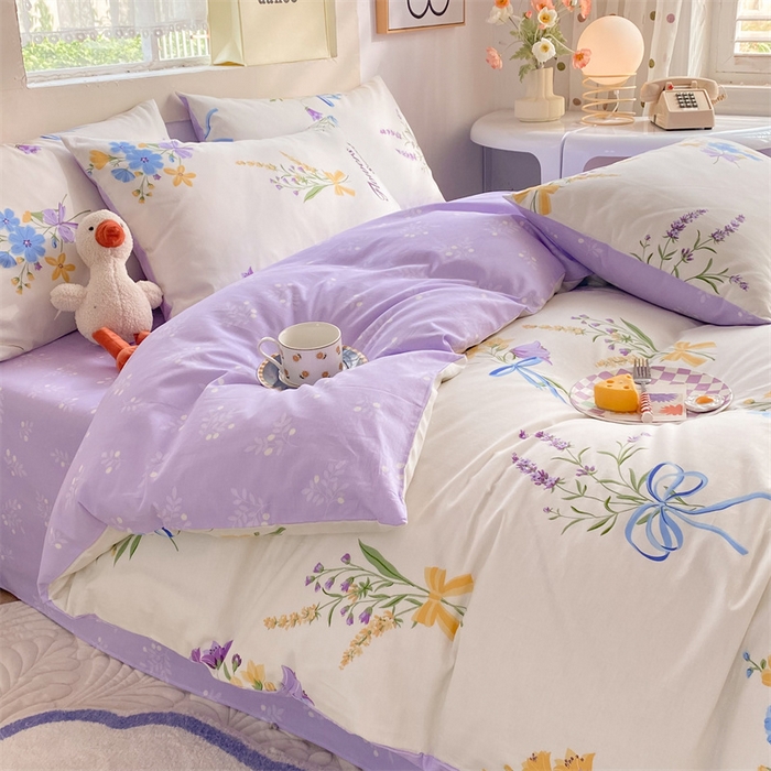 91家纺网 家纺一手货源 找家纺 多品家纺 2023新款13070全棉单被套暗线 悦动心妍