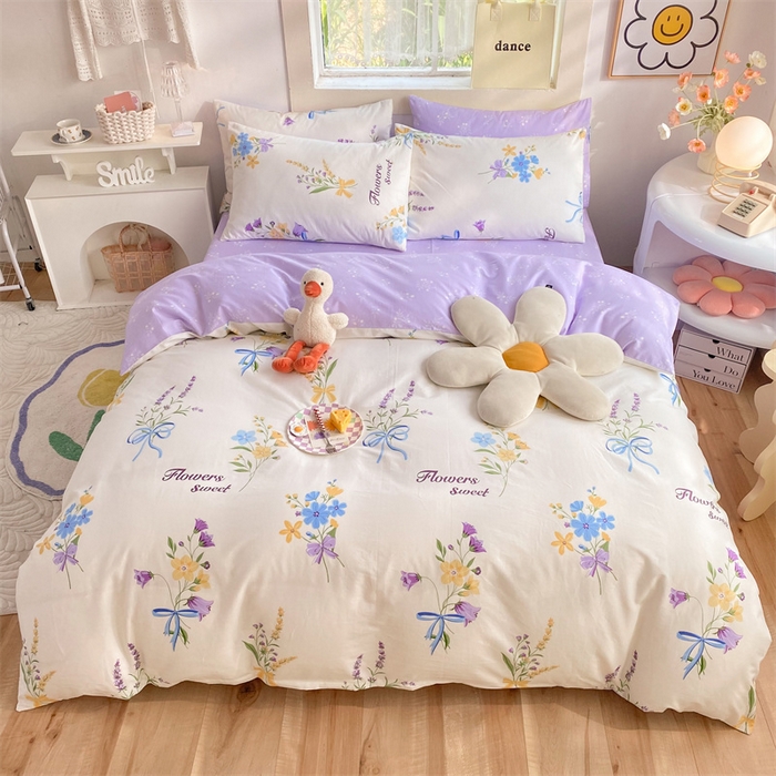 91家纺网 家纺一手货源 找家纺 多品家纺 2023新款13070全棉单被套暗线 悦动心妍