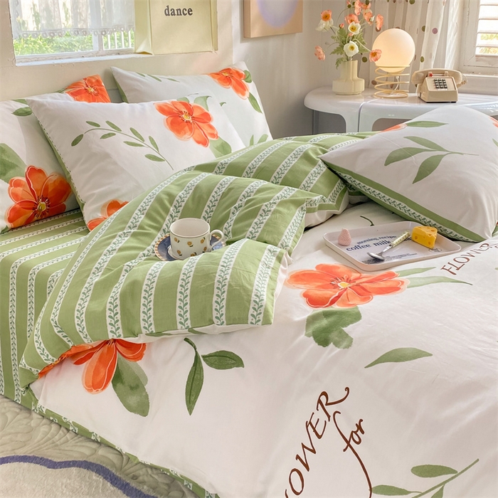 91家纺网 家纺一手货源 找家纺 多品家纺 2023新款13070全棉单被套暗线 醉花语