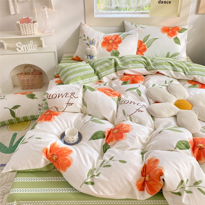 91家纺网 家纺一手货源 找家纺 多品家纺 2023新款13070全棉单被套暗线 醉花语