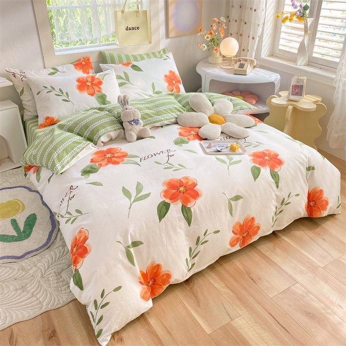 91家纺网 家纺一手货源 找家纺 多品家纺 2023新款13070全棉单被套暗线 醉花语