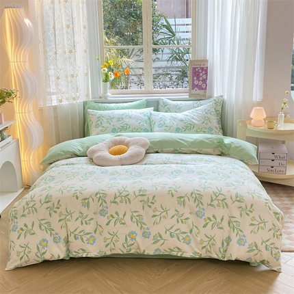 91家纺网 家纺一手货源 找家纺 多品家纺 2023新款13070全棉单被套暗线 沁园花香