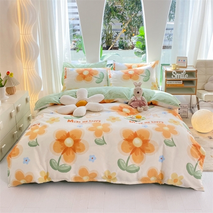 91家纺网 家纺一手货源 找家纺 多品家纺 2023新款13070全棉单被套暗线 梦幻花朵