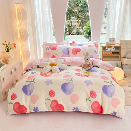 91家纺网 家纺一手货源 找家纺 多品家纺 2023新款13070全棉单被套暗线 萱梦