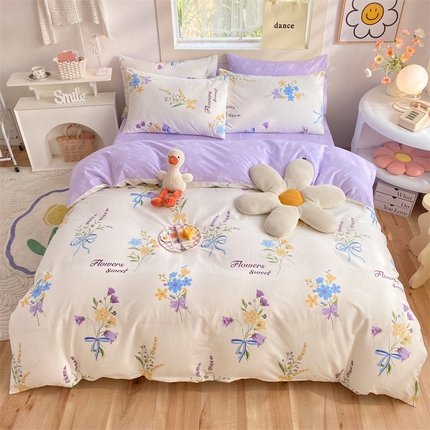 91家纺网 家纺一手货源 找家纺 多品家纺 2023新款13070全棉单被套暗线 悦动心妍