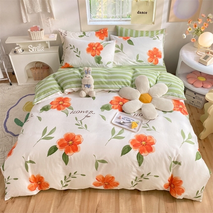 91家纺网 家纺一手货源 找家纺 多品家纺 2023新款13070全棉单被套暗线 醉花语