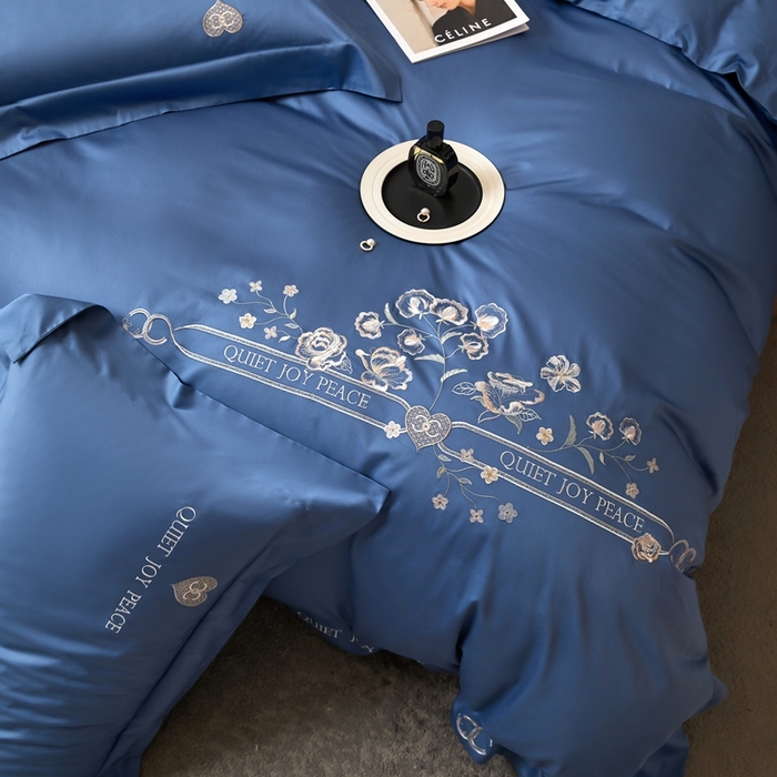 91家纺网 家纺一手货源 找家纺 凡客 2023新款13372全棉四件套-香菲儿 香菲儿-宾利蓝