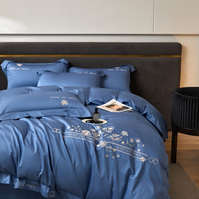 91家纺网 家纺一手货源 找家纺 凡客 2023新款13372全棉四件套-香菲儿 香菲儿-宾利蓝