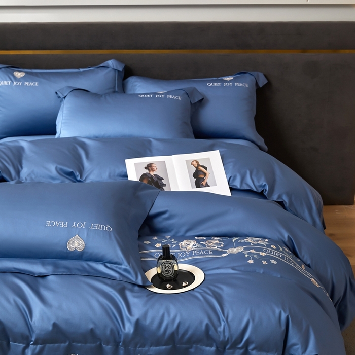 91家纺网 家纺一手货源 找家纺 凡客 2023新款13372全棉四件套-香菲儿 香菲儿-宾利蓝