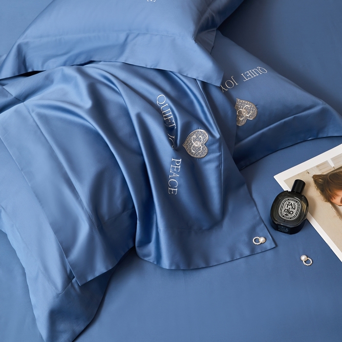 91家纺网 家纺一手货源 找家纺 凡客 2023新款13372全棉四件套-香菲儿 香菲儿-宾利蓝