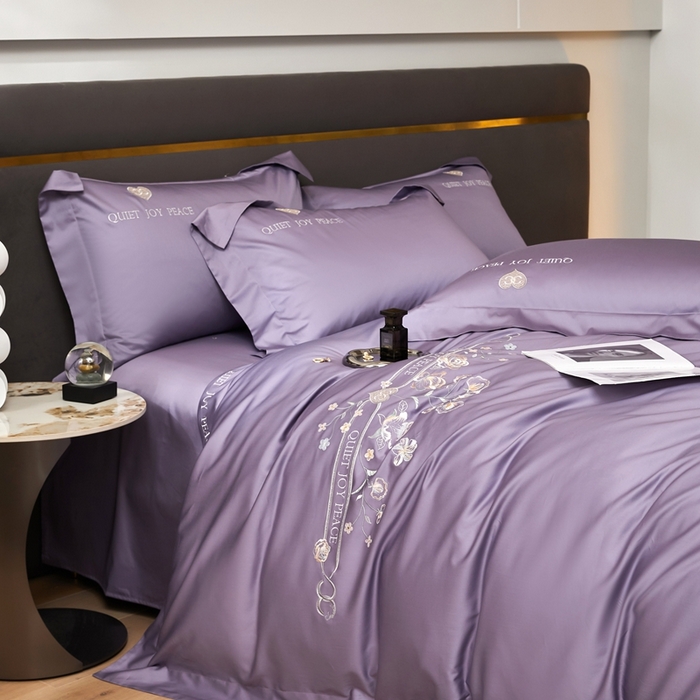 91家纺网 家纺一手货源 找家纺 凡客 2023新款13372全棉四件套-香菲儿 香菲儿-梦幻紫