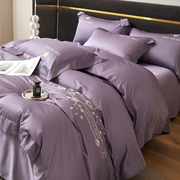 91家纺网 家纺一手货源 找家纺 凡客 2023新款13372全棉四件套-香菲儿 香菲儿-梦幻紫