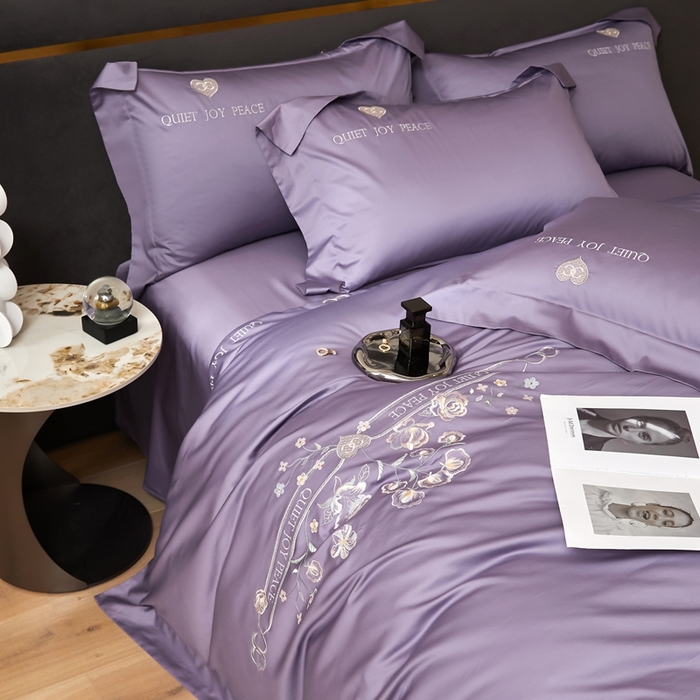 91家纺网 家纺一手货源 找家纺 凡客 2023新款13372全棉四件套-香菲儿 香菲儿-梦幻紫