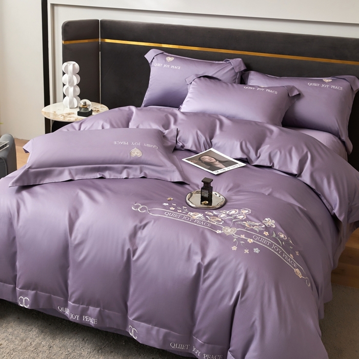 91家纺网 家纺一手货源 找家纺 凡客 2023新款13372全棉四件套-香菲儿 香菲儿-梦幻紫