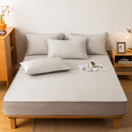 91家纺网 家纺一手货源 找家纺 凡客 2023新款冰豆豆床笠款 灰色