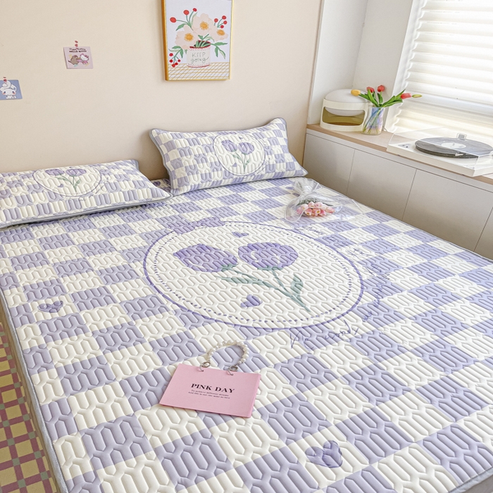 91家纺网 家纺一手货源 找家纺 慕澄家纺 2023新款大版床笠款乳胶凉席 床笠款-郁金香