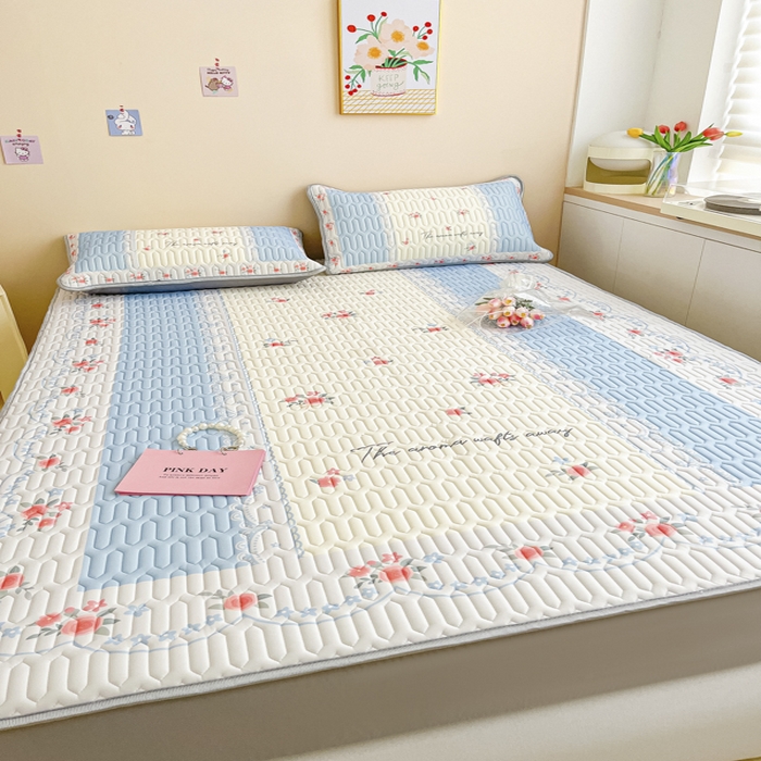 91家纺网 家纺一手货源 找家纺 慕澄家纺 2023新款大版床笠款乳胶凉席 床笠款-荼蘼花开