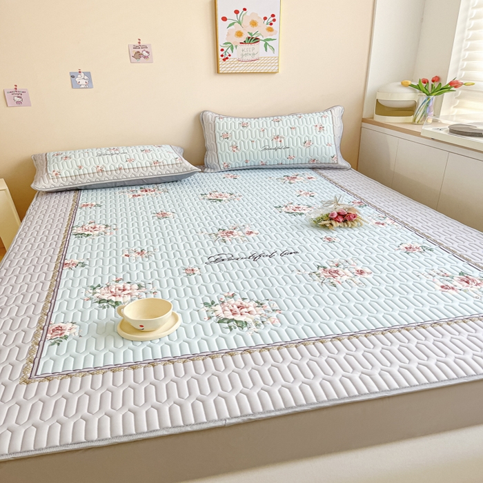 91家纺网 家纺一手货源 找家纺 慕澄家纺 2023新款大版床笠款乳胶凉席 床笠款-浪漫花开